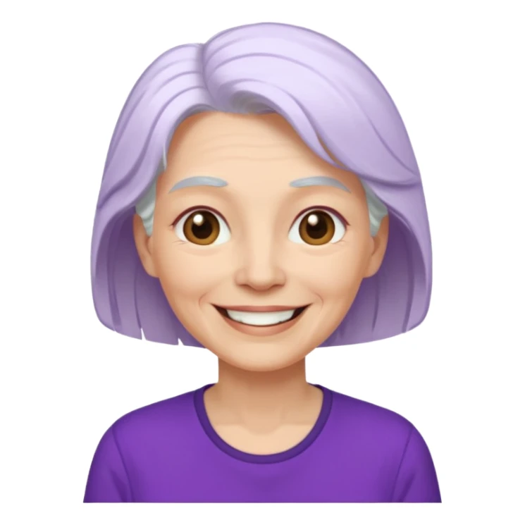 older woman with white hair...now add purple shirt  sticker