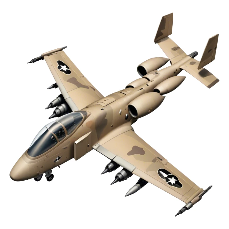Warthog Jet (A-10 Thunderbolt II) - Fairchild Republic (Model Year: 2022) (Iconic colour: Desert camo) sticker