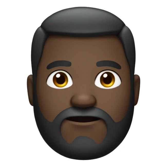 He has slightly dark skin and hair parted 6:4. Chubby man with beard, thick eyebrows and big eyes sticker
