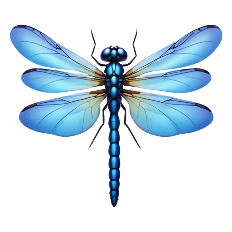 "A delicate dragonfly in shades of blue, wings glowing softly." sticker