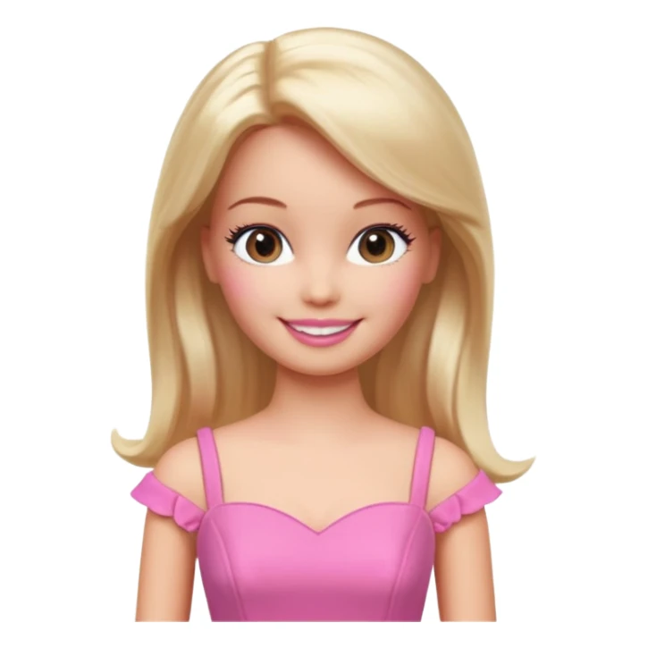 barbie girl dress color, half body sticker