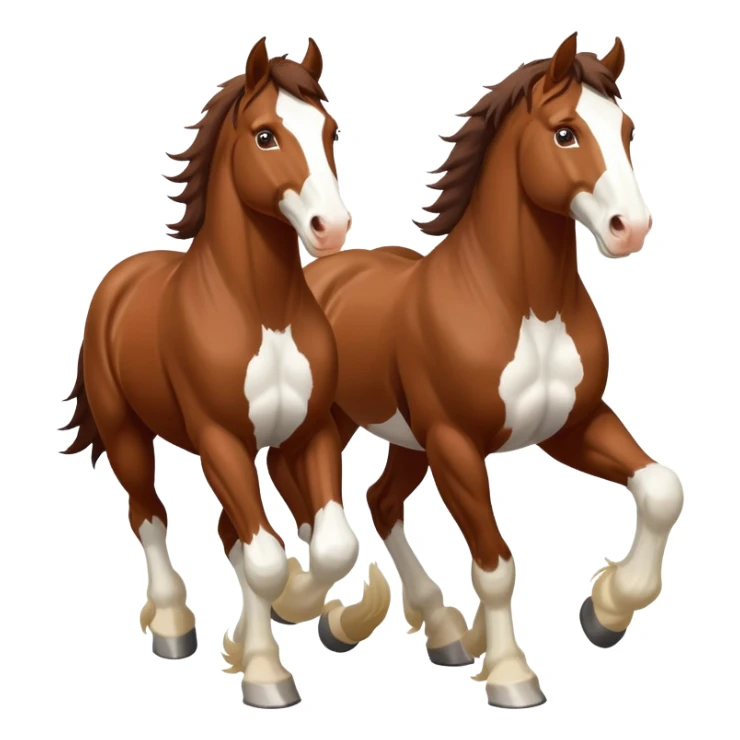 2 clydesdale horses running sticker