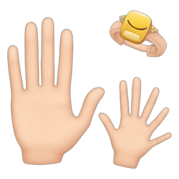 hand emoji with pj my and ring finger closed only sticker