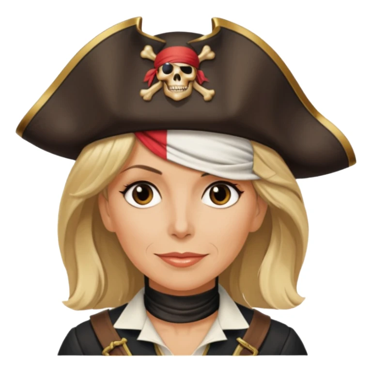 Pirate avec la tete de brigite macron sticker