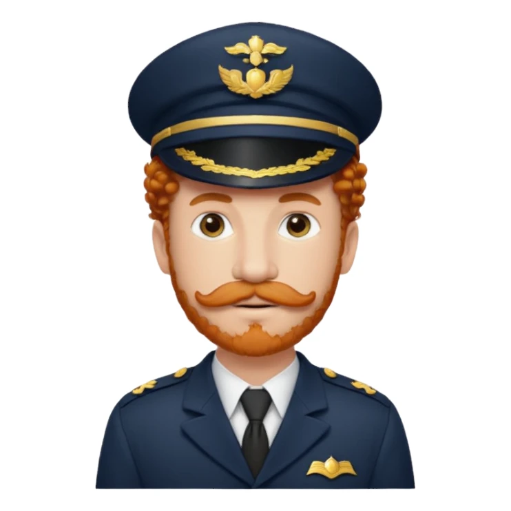 bellboy face big curly hair ginger bellboy red hat mustache sticker