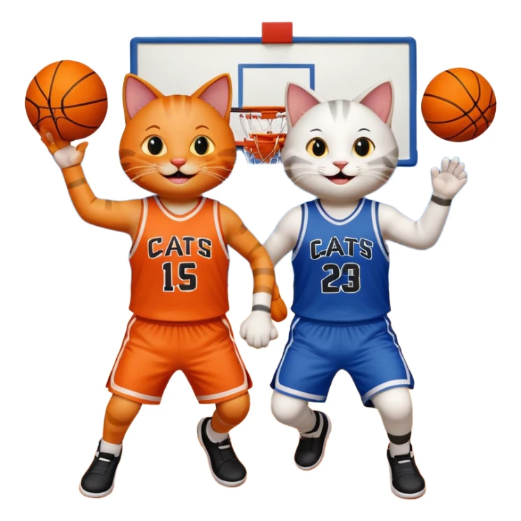 2 cats who just won a basketball game on a team called cats sticker