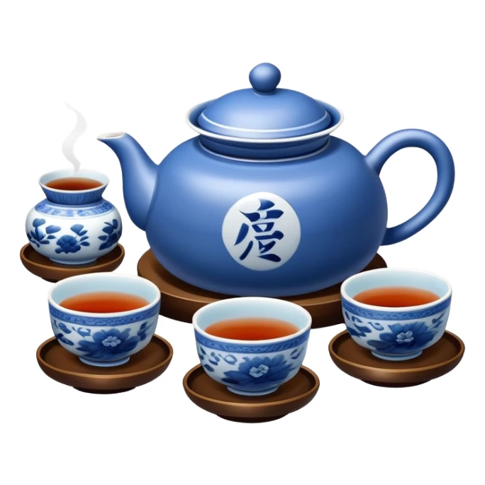 blue chinese tea ceremony sticker
