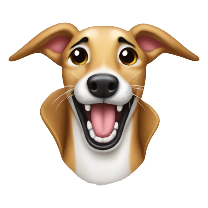 Fawn tiger greyhound wants to lick with tongue out sticker