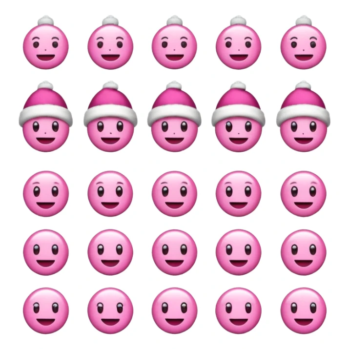 Aesthetic pink Christmas emojis sticker