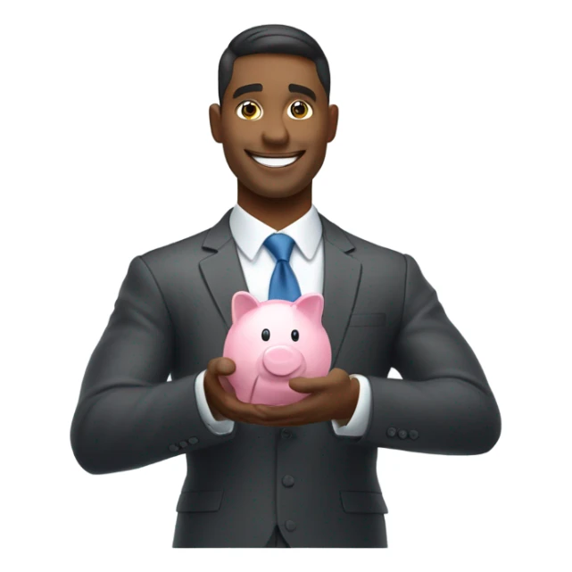 happy business man saving money sticker