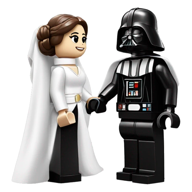 Lego Princess Leia and Darth Vader get married sticker