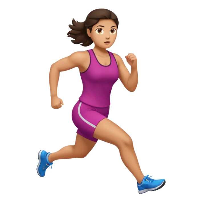 stocky brunette woman running sticker