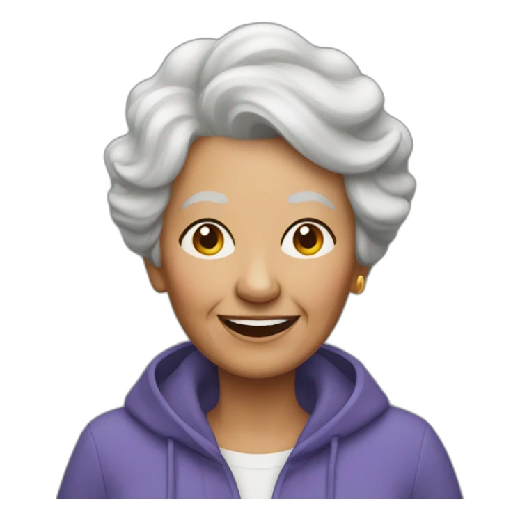 grandmother who is on a tramoling sticker