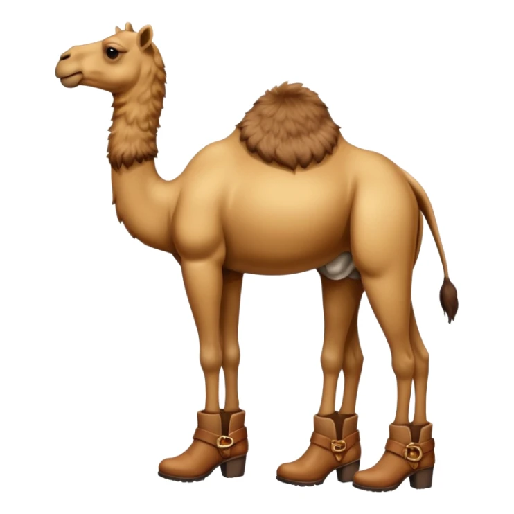 Camel Head Refrigerator Body Camel Legs Wear And Brown Boots sticker