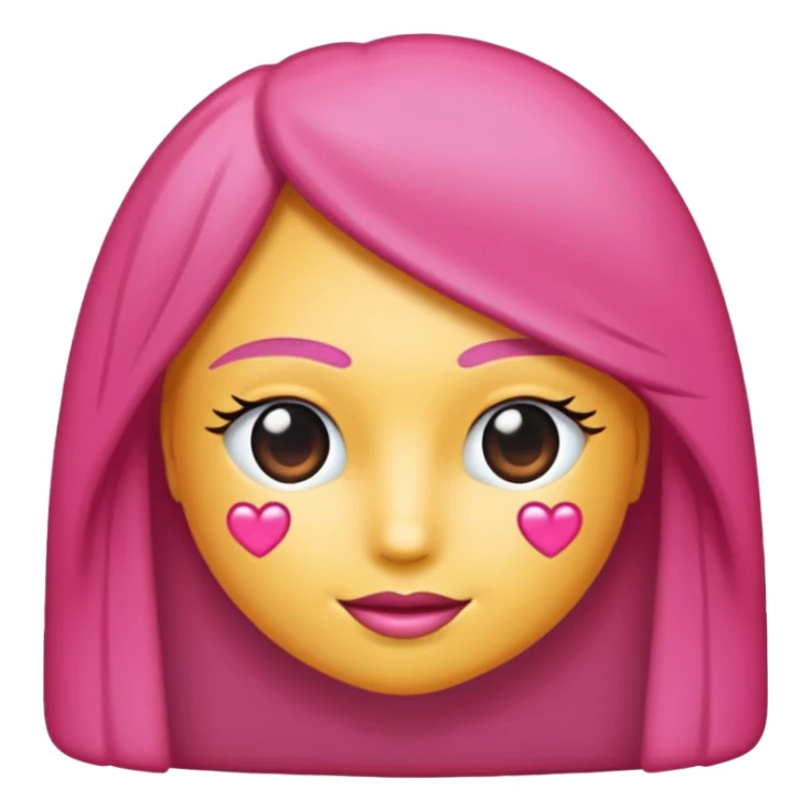 Coração emoji de coração metade rosa escuro e metade branco coração  sticker