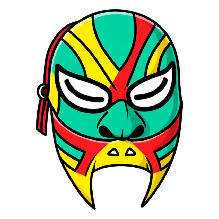 luchador ski mask, colorful mexican wrestling mask sticker