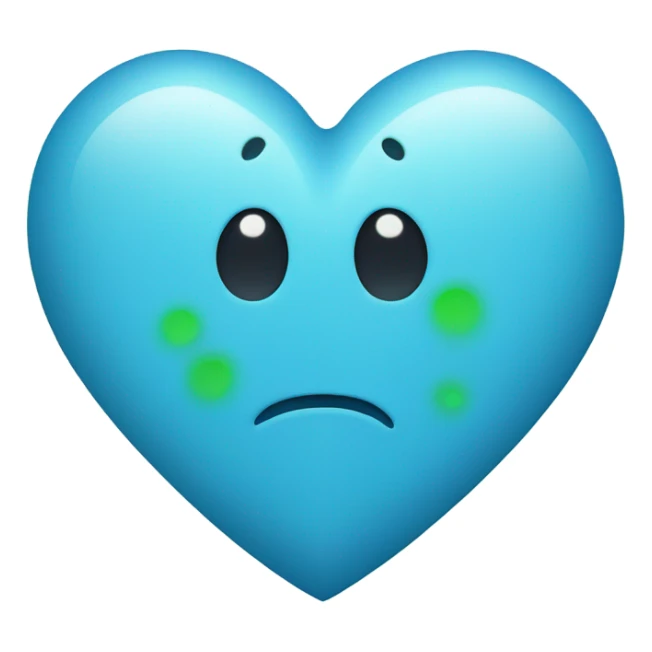 Blue heart with tiny bit of green in the middle sticker