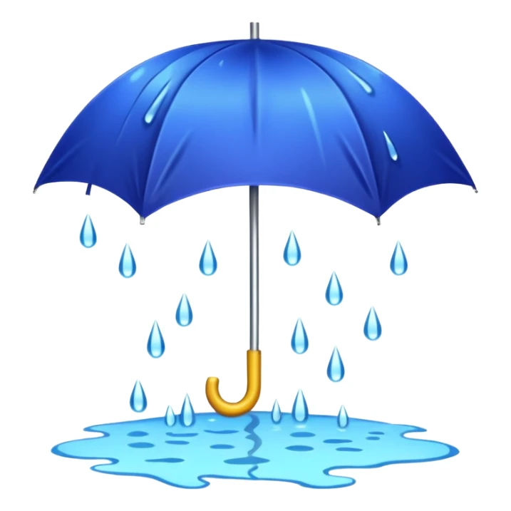 Umbrella under heavy rain with puddles sticker