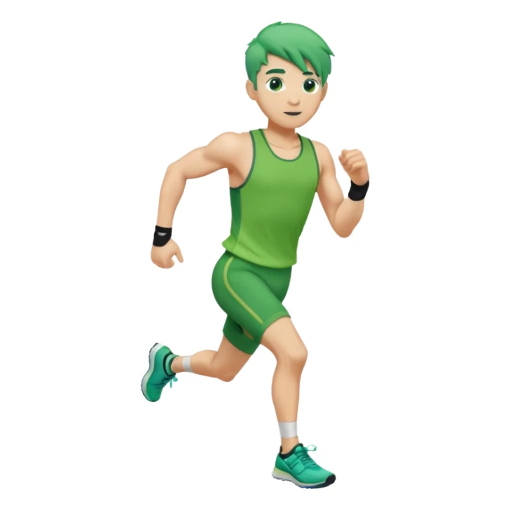 male, green haired, runner sticker