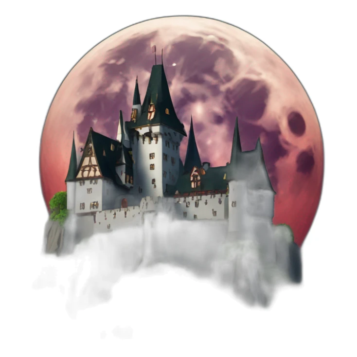 Dracula Castle over the moon sticker