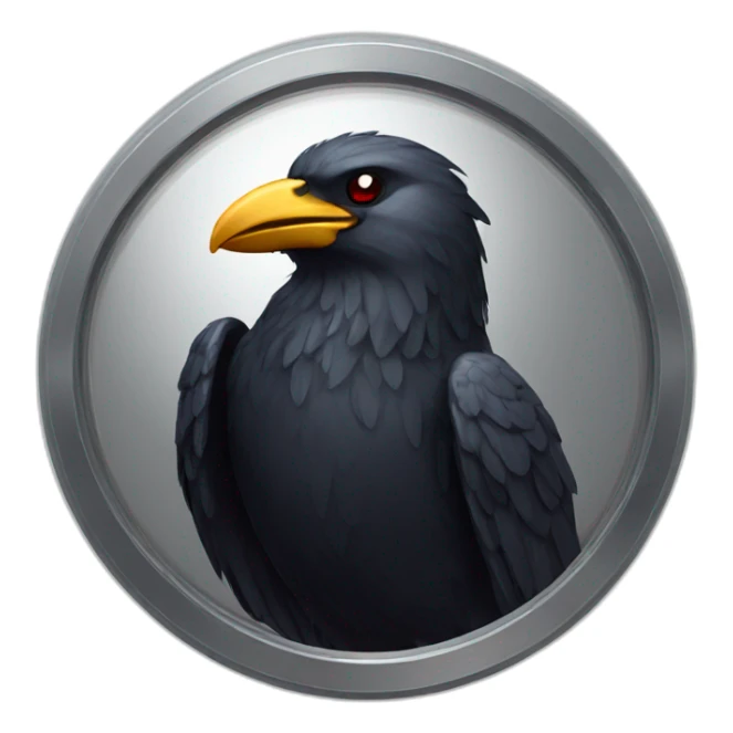 metal raven medal sticker