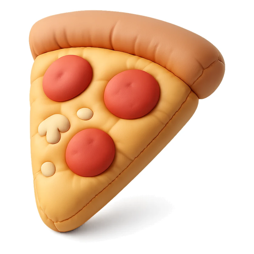 illustration of a pizza slice in cushion style sticker