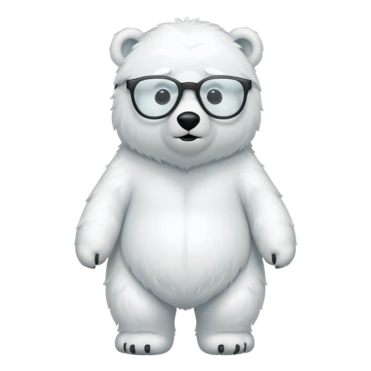 full body of polar bear wear glasses sticker