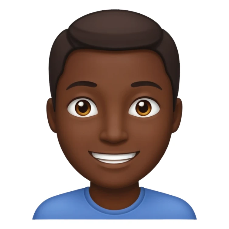 Um rosto preto com um sorriso branco sem emoção sticker