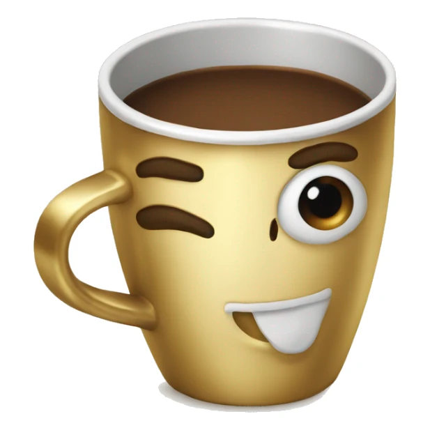 vintage Gold mug of coffe sticker