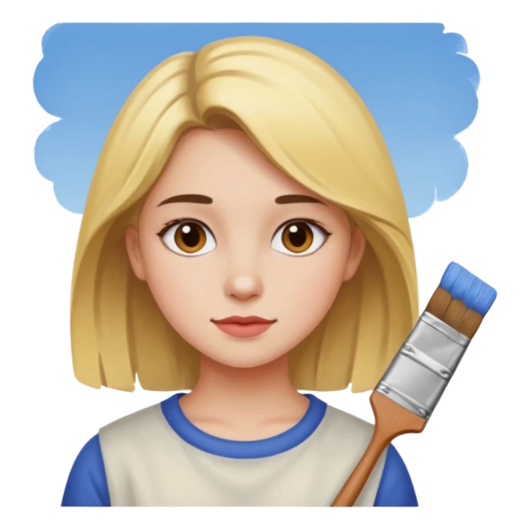 Girl painting outside sticker