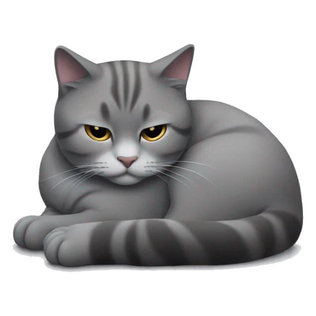 Whiskas cat soft grey black sleeping  sticker