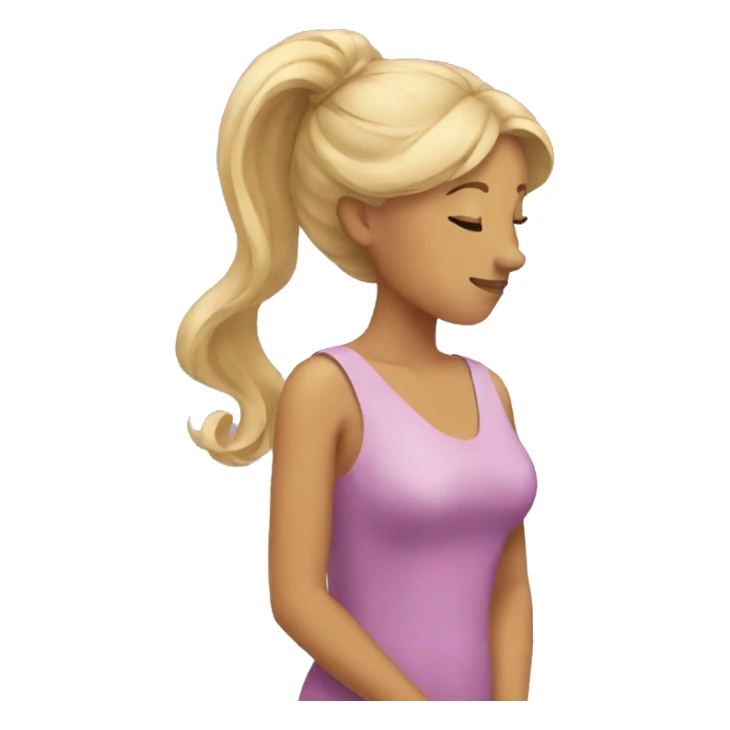 woman in a dress bowing head sticker