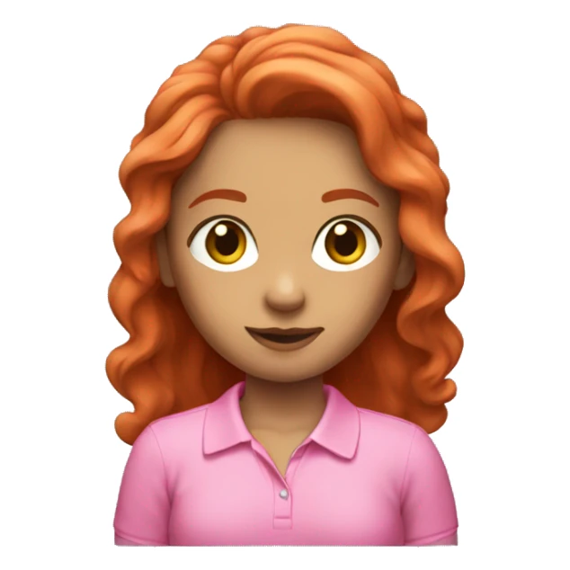 REDHAIR girl with flashy pink polo sticker