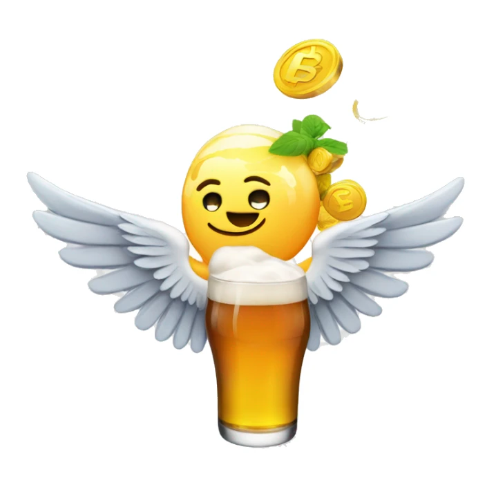 flying beer like the money with wings emoji sticker