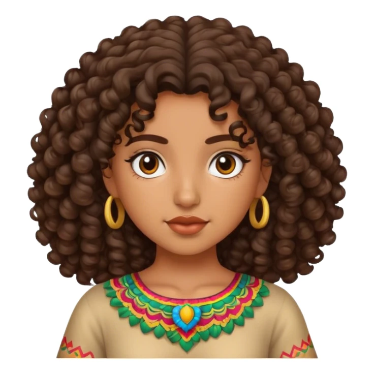 Mexican girl with curly hair sticker