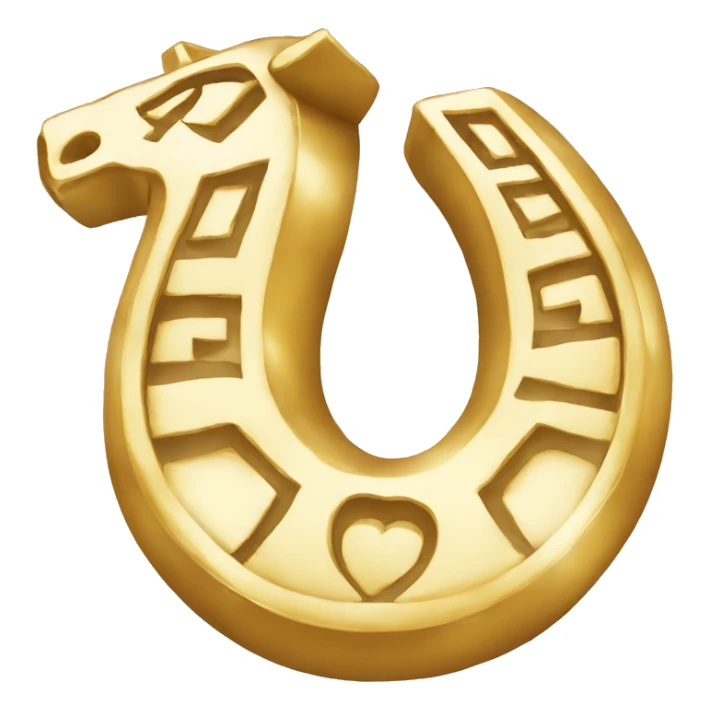 lucky horseshoe gold sticker