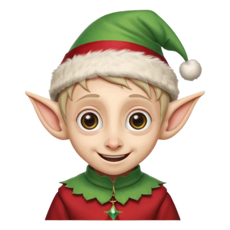 dobby from harry potter smiling and wearing a christmas elf hat sticker