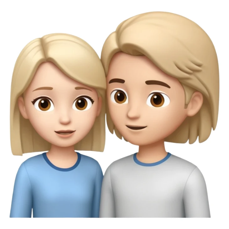 generate realistic detailed boy and girl talks 3d style  sticker