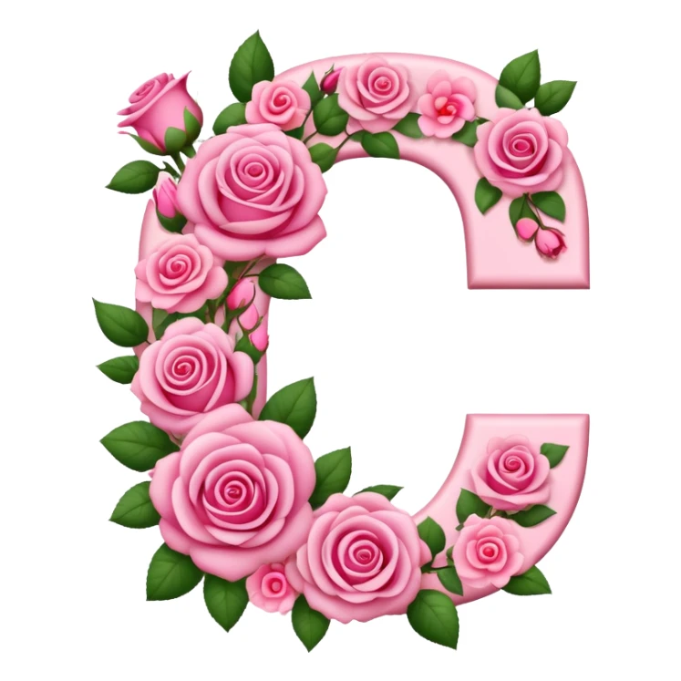Pink, romantic, flowery, the letter “C” sticker