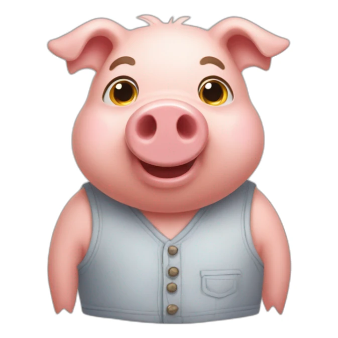 The little pig from three brothers who build a brick house sticker