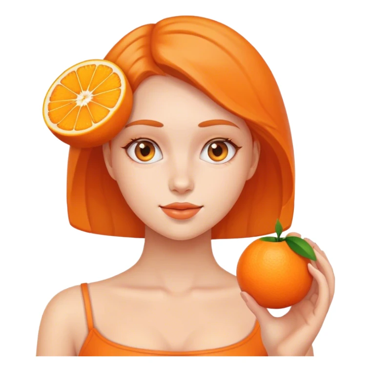 Girl hai l orange curve sticker