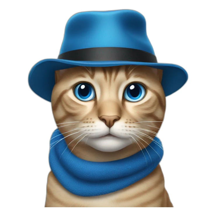 cat with a hat and blue eyes sticker