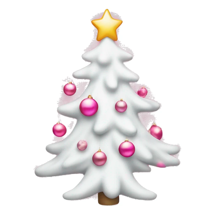 White christmas tree with pink ornaments  sticker