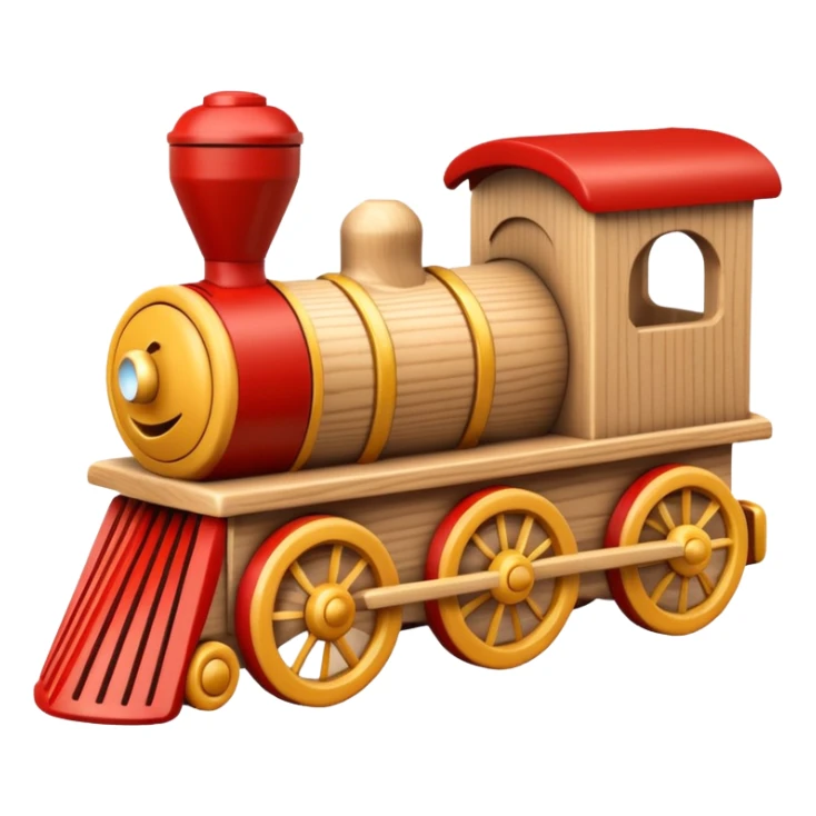 train toy made of wood only no color sticker