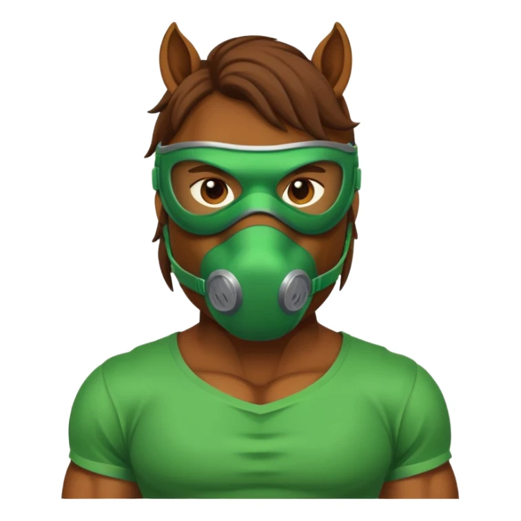 horse with green mask and shirt sticker