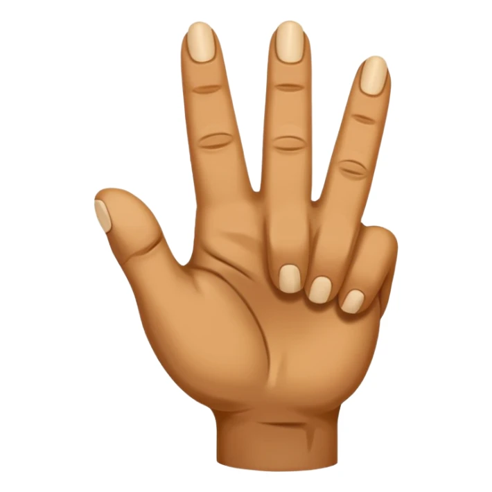 rock hand with the middle and index finger crossing over, middle behind index sticker