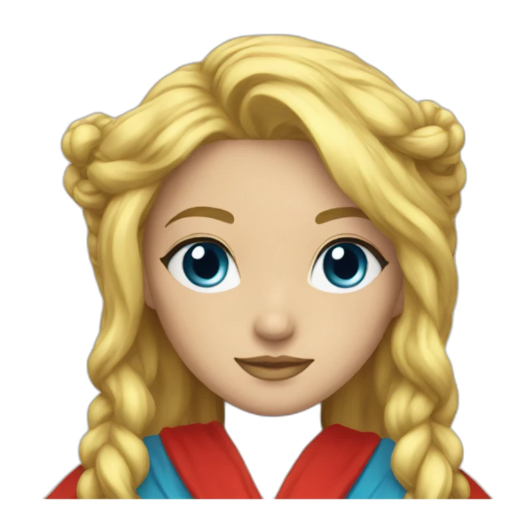 blonde-blue-eye-goddess-in-red-goddess-robe sticker