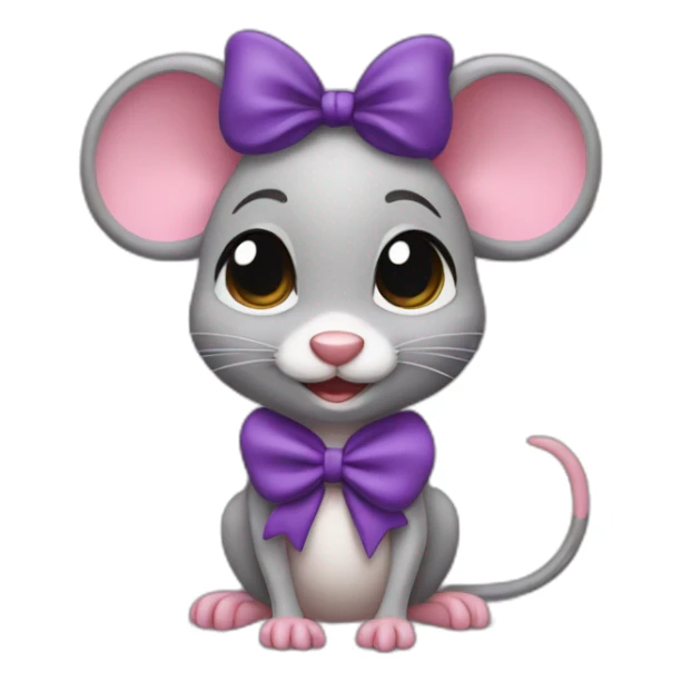 Cherie Mouse jerry with purple bow hair band sticker