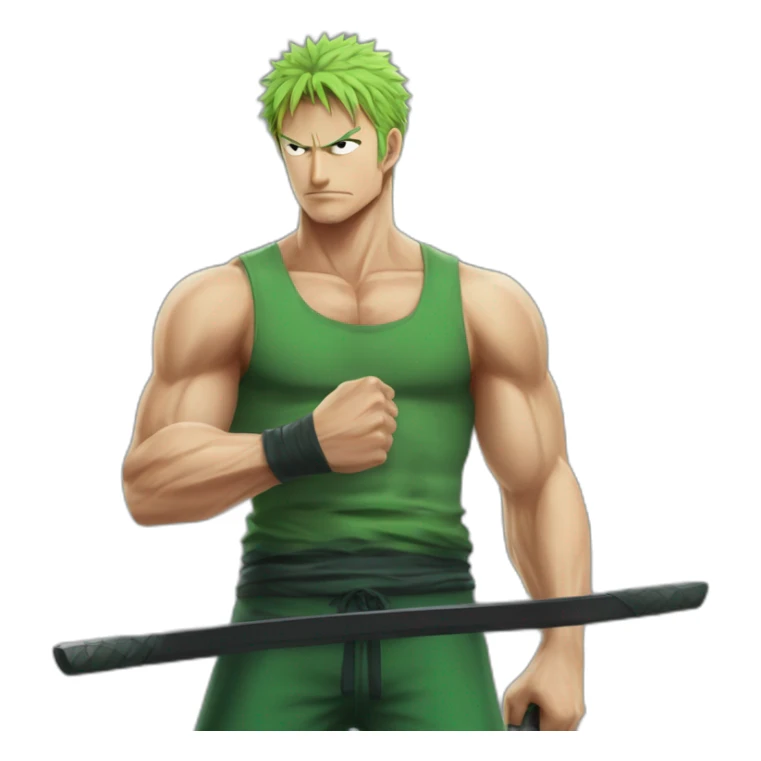 RORONOA ZORO CON PESAS DEL GYM sticker