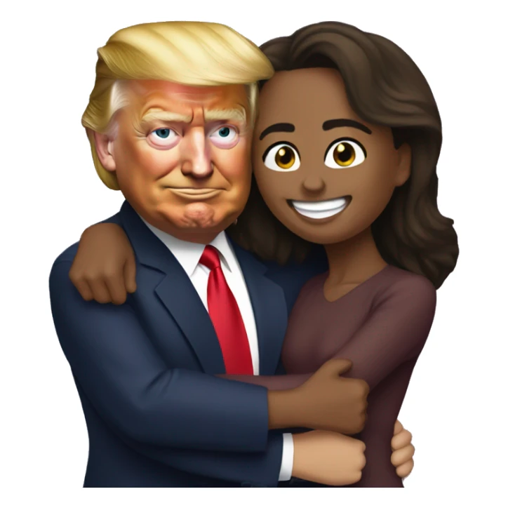 Donal trump and Kamala hugging  sticker